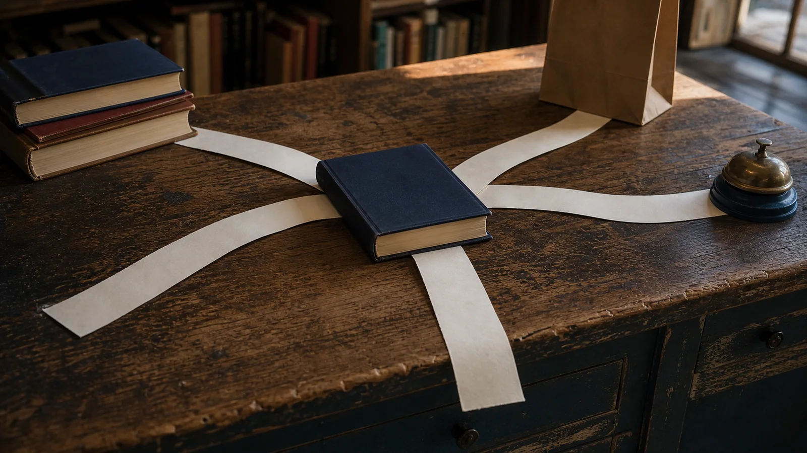 Un libro se encuentra en el cruce de varios caminos de papel que conducen a destinos distintos o quedan vacíos